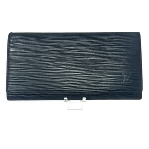Louis Vuitton LV Epi Leather Checkbook Holder Bifold Black